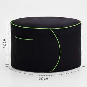Пуфик бескаркасный Mypuff Игровой столик, GAME ZONE, оксфорд, черно-салатовый