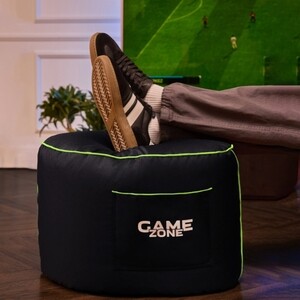 Пуфик бескаркасный Mypuff Игровой столик, GAME ZONE, оксфорд, черно-салатовый