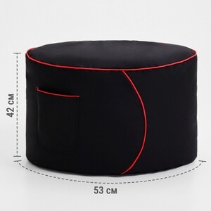 Пуфик бескаркасный Mypuff Игровой столик, GAME ZONE, оксфорд, черно-красный