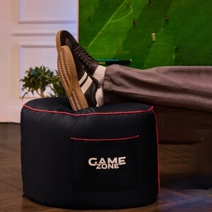 Пуфик бескаркасный Mypuff Игровой столик, GAME ZONE, оксфорд, черно-красный