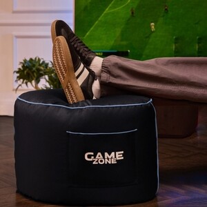 Пуфик бескаркасный Mypuff Игровой столик, GAME ZONE, оксфорд, черно-голубой