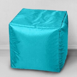 Пуфик бескаркасный Mypuff кубик, Бирюза, оксфорд (k_372)
