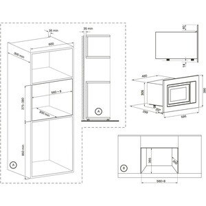 Встраиваемая микроволновая печь Krona WINDEN 60 BL
