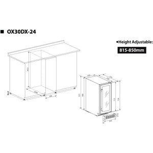 Встраиваемый винный шкаф Temptech OX30DX-24