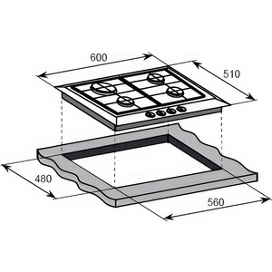 Газовая варочная поверхность Weissgauff HGG 641 BGh Nano Glass