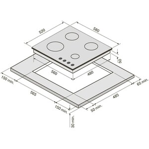 Газовая варочная панель Krona Nebel 60 WH W