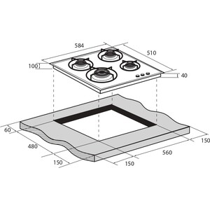 Газовая варочная панель ZUGEL ZGH603W