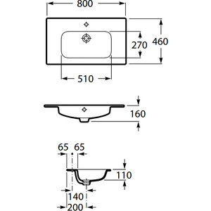 Раковина мебельная Roca Victoria-N Unik 80х46 (32799C000)