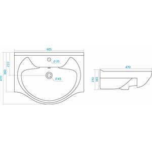 Раковина мебельная Santek Байкал 60 (1WH109652)