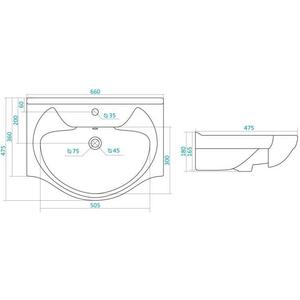 Раковина мебельная Santek Байкал 65 (1WH109651)
