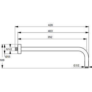 Кронштейн для верхнего душа Ideal Standard Idealrain l1 настенный (B9445AA)