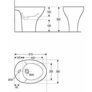 Биде Jacob Delafon Presqu`ile 61.5х38 см (E1349-00)