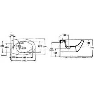 Биде Jacob Delafon Presqu`ile подвесное 55х38 см (E1350-00)