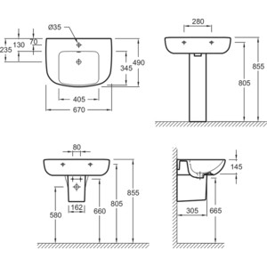 Раковина Jacob Delafon Odeon Up 67x49 см (E4754C-00)