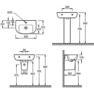 Раковина Jacob Delafon Odeon up 56x37 см (E4755-00)
