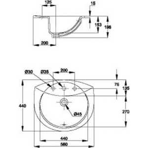 Раковина Jacob Delafon Odeon встраиваемая 56x44 см (E1060-00)