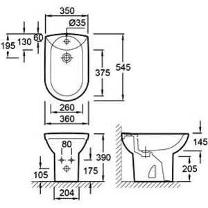 Биде Jacob Delafon Odeon 54.5х36 см (E1093-00)