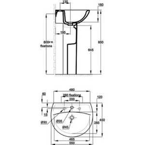 Раковина Jacob Delafon Patio 55x45 см (E4158-00)
