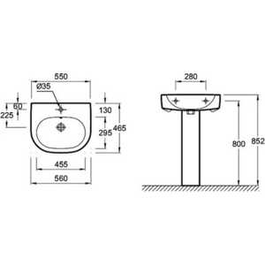 Раковина Jacob Delafon Kandel 56x46 см (E1463-00)