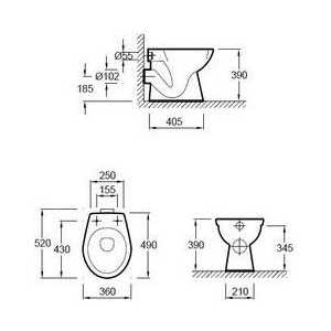 Унитаз (чаша) Jacob Delafon Brive-2 (E1855-00)