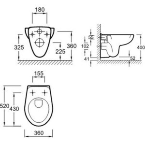 Унитаз подвесной (чаша) Jacob Delafon Mideo подвесной (E4345G-00)