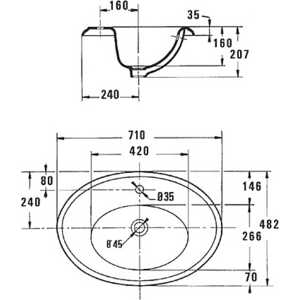 Раковина Jacob Delafon Revival 71х49 см (E1401-00)