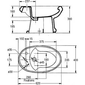 Биде Jacob Delafon Revival 62x40 см (E1684-00)