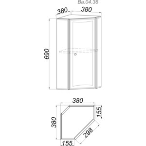 Шкафчик Aqwella Барселона 37,5x69 белый (Ba.04.36)