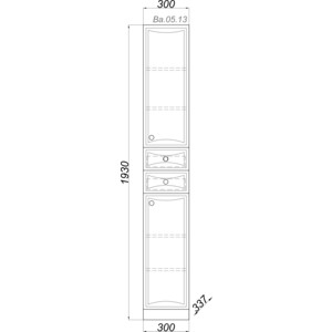Пенал Aqwella Барселона 30x193 белый (Ba.05.13)