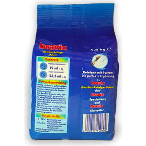 Порошок для посудомоечной машины (ПММ) Bravix 1,8 кг, содержит активный кислород