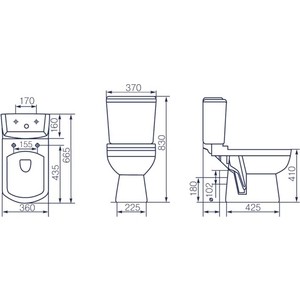 Унитаз-компакт KIROVIT Домино с сиденьем микролифт (4640021062333)