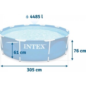Каркасный бассейн Intex 28200 Metal Frame 305х76см, 4485л