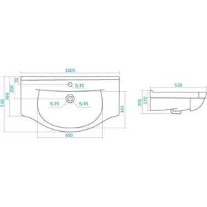 Раковина мебельная Santek Эльбрус 100 (1WH110255)