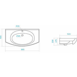 Раковина мебельная Santek Энигма 100х50 (1WH207777)