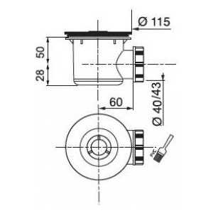 Сифон Wirquin для поддона Twisto D 90 мм выпуск 40/50 (34040012)