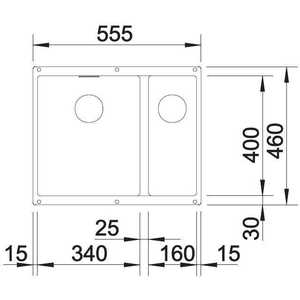 Кухонная мойка Blanco SubLine 340/160-U темная скала (523549)