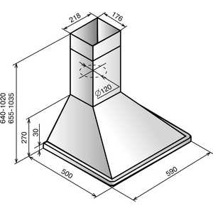 Вытяжка Elikor Оптима 60 медный антик/дуб
