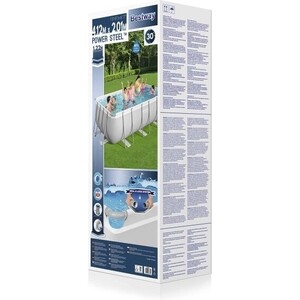 Каркасный бассейн Bestway 56456 BW Power Steel 412х201х122см, 8124л, фил.-насос 2006л/ч, лестница, попл.-дозатор