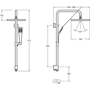 Душевой гарнитур Jacob Delafon Eo с верхним душем (E11716-CP)