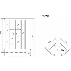 Душевая кабина Timo Lux 100х100х220 стекло прозрачное (T-7700 )