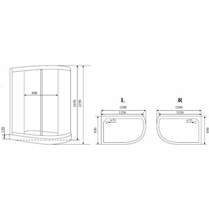 Душевая кабина Timo Lux 85х120х220 правая, стекло прозрачное (T-7702 R)