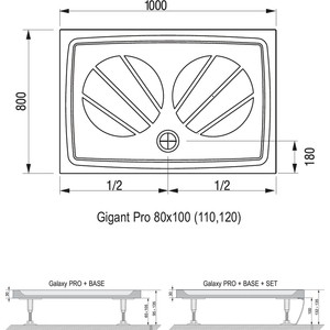 Душевой поддон Ravak Gigant Pro 110х80 (XA03D401010)