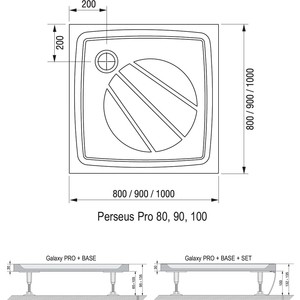 Душевой поддон Ravak Perseus Pro 100х100 (XA03AA01010)