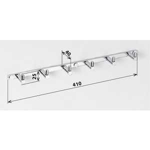 Планка с 6 крючками Bemeta 410x40x25 мм (104606112)