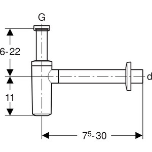 Сифон для раковины Geberit для раковины, d 40 мм, пластик, хром (151.035.21.1)