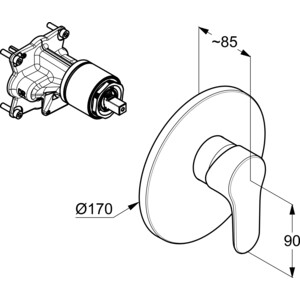 Смеситель для душа Kludi Objekta встраиваемый, для 88011 (326550575)