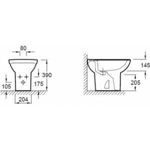 Биде Jacob Delafon Odeon напольное (E1093G-00)