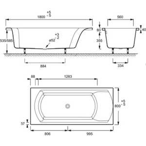 Акриловая ванна Jacob Delafon Ove прямоугольная 180x80 (E60143RU-00)