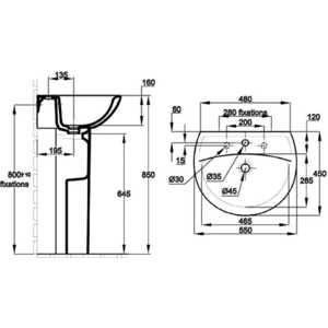 Раковина Jacob Delafon Patio 55х45 см (E4158G-00)