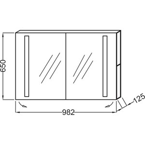 Зеркальный шкаф Jacob Delafon Replay (EB1062GRU-NF)